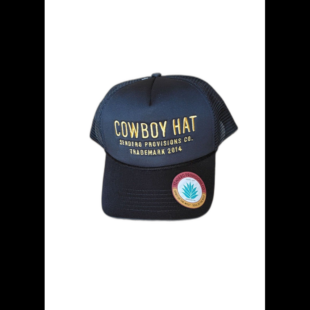 Sendero Provisions Cowboy Hat Black Trucker Snapback Hat